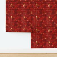 Red Jasper and Gold Tile Pattern