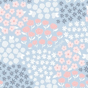 Whimsy Bloom Powder Blue Ditsy Floral