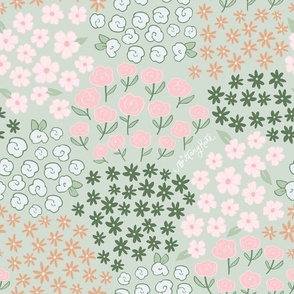 Whimsy Bloom Sage Green Ditsy Floral