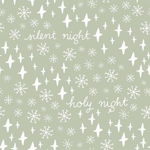Silent Night Flurry Sage Green