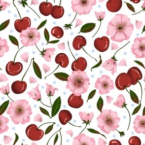 Cherries and blossoms