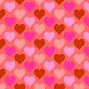 Hearts Amour Red and Pink