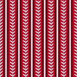 Smaller Scale Team Spirit Baseball Vertical Stitch Stripes in Cincinnati Reds Black and Red