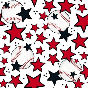 Large Scale Team Spirit Baseballs and Stars in Cincinnati Reds Black and Red