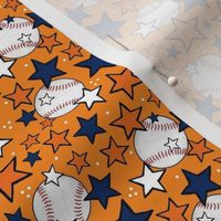 Small Scale Team Spirit Baseballs and Stars in Houston Astros Orange and Blue