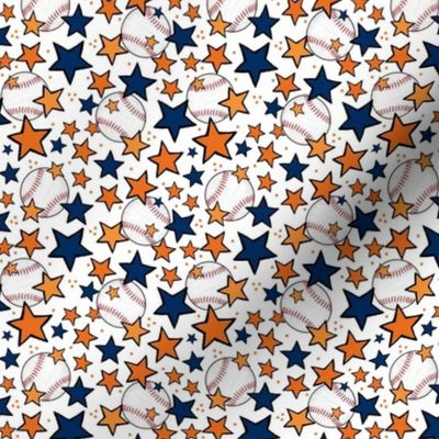 Small Scale Team Spirit Baseballs and Stars in Houston Astros Orange and Blue