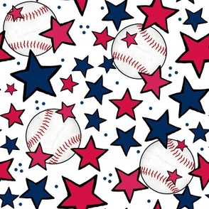Large Scale Team Spirit Baseballs and Stars in Minnesota Twins Navy and Red