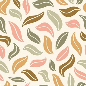 Flying leaves pattern - pastel colors