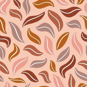 Flying leaves pattern on pink background