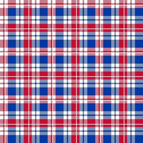 Smaller Scale Team Spirit NHL Hockey Plaid in New York Rangers Red and Blue