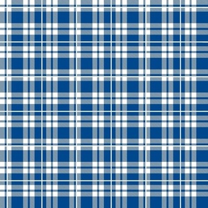 Smaller Scale Team Spirit NHL Hockey Plaid in Toronto Maple Leafs Blue and White