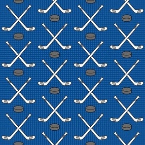 Smaller Scale Team Spirit NHL Hockey Sticks and Pucks in Toronto Maple Leafs Blue