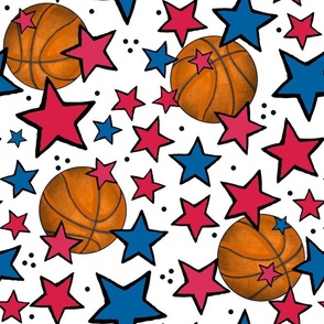 Large Scale Team Spirit Basketball with Stars in Los Angeles LA Clippers Red and Blue