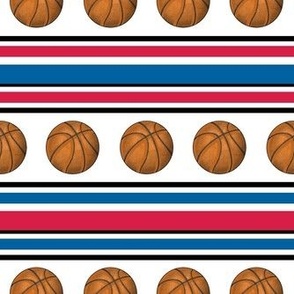 Medium Scale Team Spirit Basketball Sporty Stripes in Los Angeles LA Clippers Blue and Red