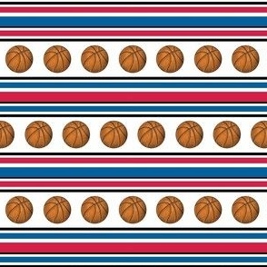 Small Scale Team Spirit Basketball Sporty Stripes in Los Angeles LA Clippers Blue and Red