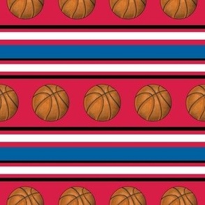 Medium Scale Team Spirit Basketball Sporty Stripes in Los Angeles LA Clippers Red and Blue