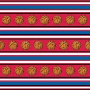 Small Scale Team Spirit Basketball Sporty Stripes in Los Angeles LA Clippers Red and Blue