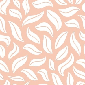 Flying leaves pattern - white and pink