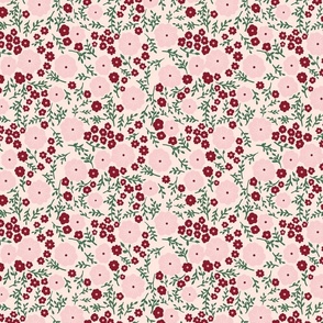 Candy cane floral ditsy