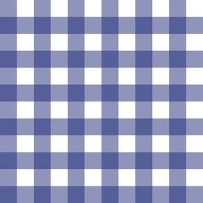 1 1/2 in - Gingham check - royal navy blue on white