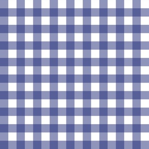 1 in Gingham check - royal navy blue on white
