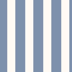 MEDIUM 8 X 8 Country Blue and White Thick Chambray Stripe Classic Country Farmhouse Beach Stripe Blue