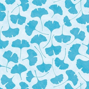  Ginkgo biloba monochrome blue // big scale 0004 C //  gingko leaves leaf nature abstract babyblue children wallpaper