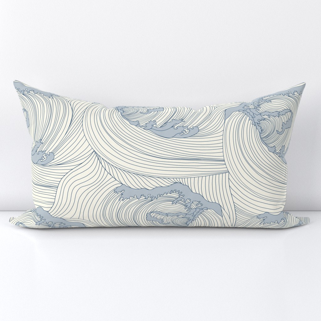 Meditative Large Blue Rolling Calm Ocean Waves