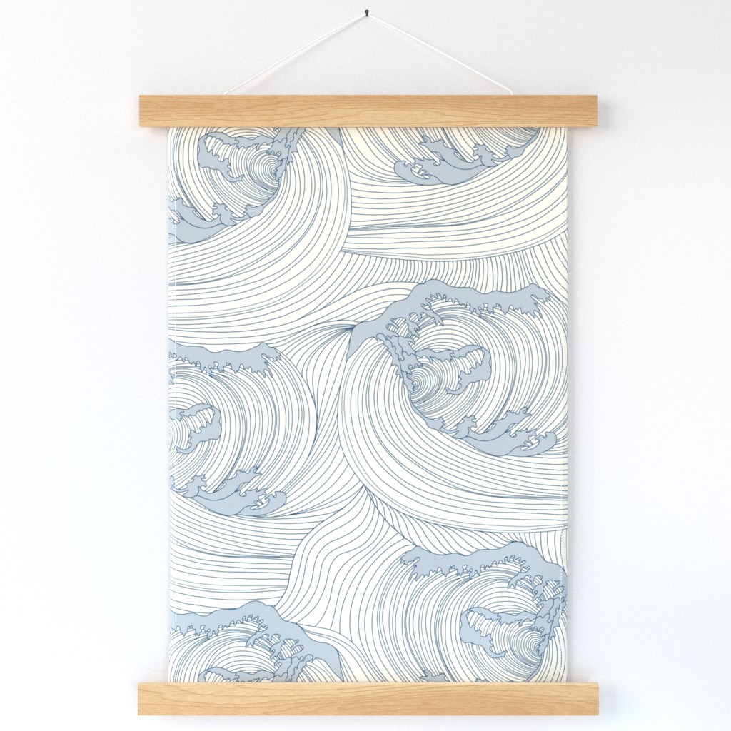 Meditative Large Blue Rolling Calm Ocean Waves