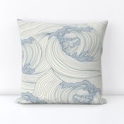 Meditative Large Blue Rolling Calm Ocean Waves