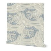 Meditative Large Blue Rolling Calm Ocean Waves