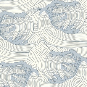 Meditative Large Blue Rolling Calm Ocean Waves