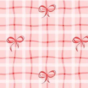 Cheerful Wrapping and Bows in Pink and Red Plaid | Small Scale