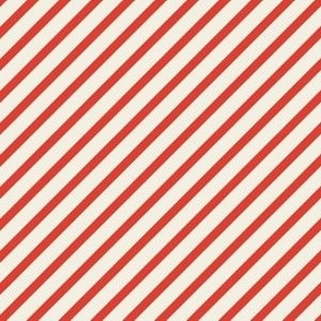 Diagonal Stripe Pattern in Retro Red and Ivory