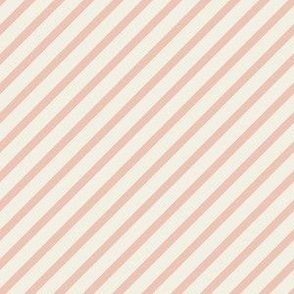 Diagonal Stripe Pattern in Rose Quartz Pink and Ivory