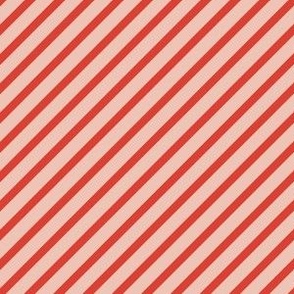 Diagonal Stripe Pattern in Retro Red and Quartz Pink
