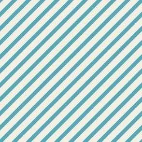 Diagonal Stripe Pattern in Aquamarine Blue and Ivory