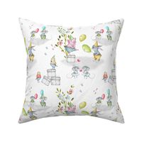 Garden Party With Baby Animals Seamless Repeat Medium Motif