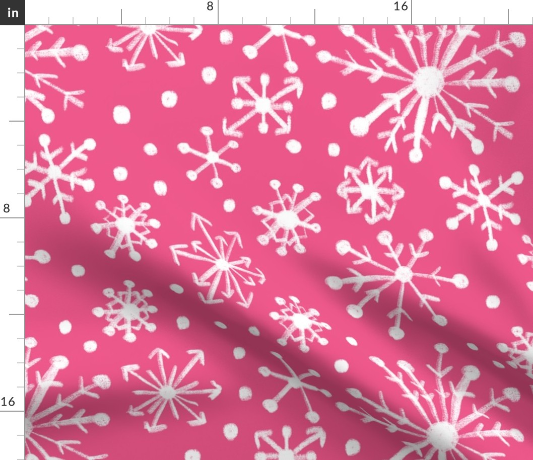 Pink and White Snowflakes