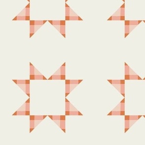 Star Quilt Block | Pink Terracotta on Cream Cheater Quilt