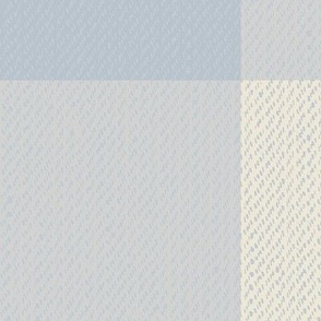 Twill Textured Gingham Check Plaid (6" squares) - Dusty Blue and Cream  (TBS197)