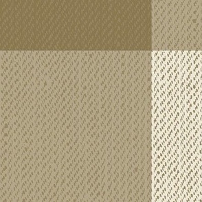 Twill Textured Gingham Check Plaid (6" squares) - Bronze and Cream  (TBS197)