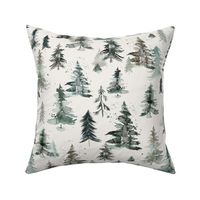 Rustic forest trees - Winter forest watercolor - Neutral Gray - Medium