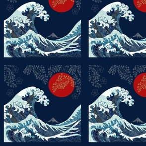 10 X 10 WAVE OF KANAGAWA QUILT 