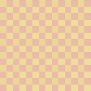 mini retro checkers - peachy pink and yellow 
