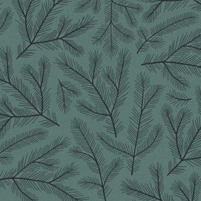 Evergreen Branches Pine Boughs - Lake Life Collection (Deep Lake Green)