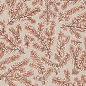 Evergreen Branches Pine Boughs - Lake Life Collection (Rust)