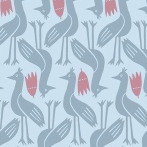 shore birds w tulips slate n salmon