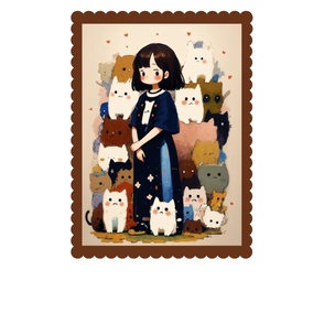 anime arth - i love cat - kawai- cat miaw - cat family portrait