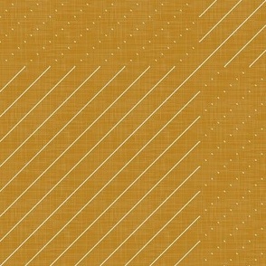 White Stitches on Golden Yellow - Minimalist Geometric Texture / Large